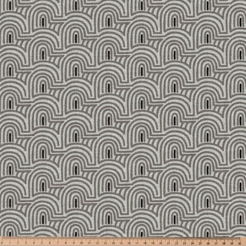 Printed Half Panama PELION Ecru / Gray